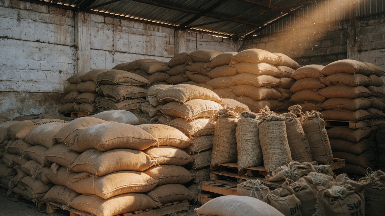 Fibre sacks.
